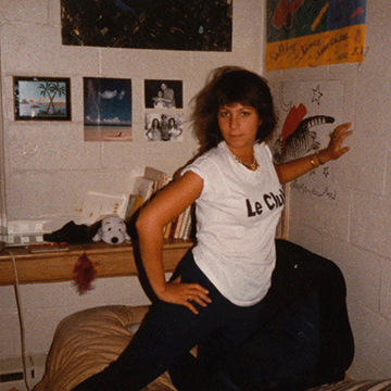 Jill Zarin in her Simmons dorm room.