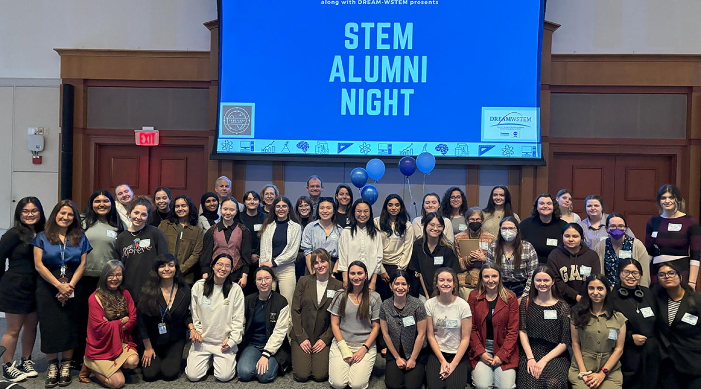 A group of Simmons STEM students and alums