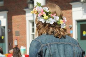 Student in a flower crown