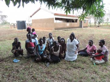 Diana Abwoye with a group in Uganda.
