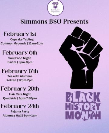 The Black Student Organization’s poster of events for Black History Month 2024. Event descriptions are listed in the article.