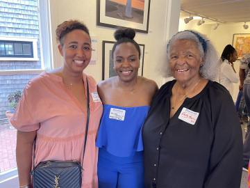 Gina Patterson '06, Betty and Kenyora Parham '09 at the Simmons on the Vineyard event (Summer 2022)