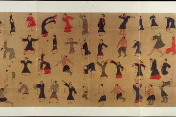 Illustration from the Daoyin tu demonstrating exercises for improving health, as part of the “nourishing life” branch of Chinese medicine