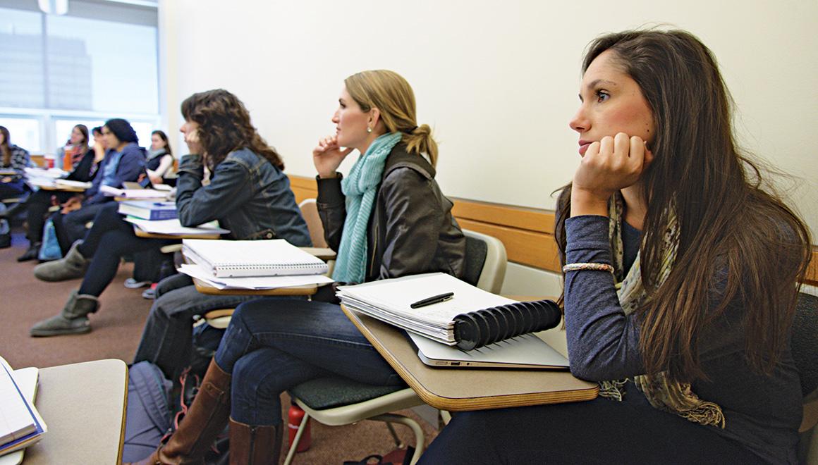 Students sitting in class