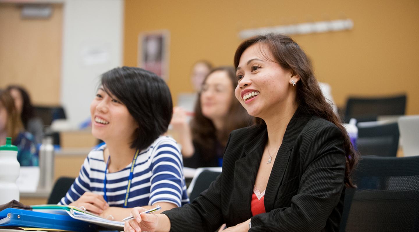 Students sitting in class