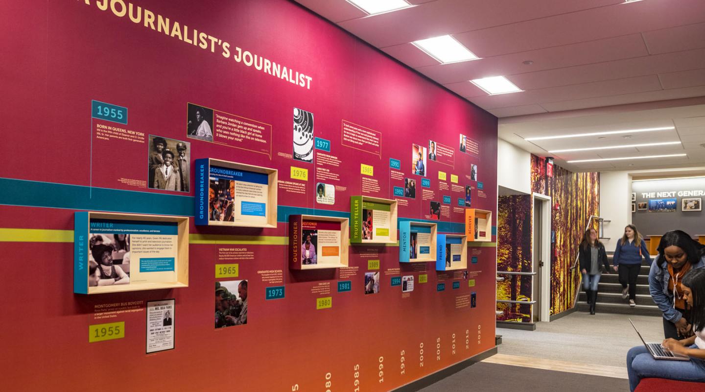 Hallway in The Gwen Ifill School of Media, Humanities and Social Sciences