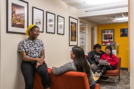 Students hanging out in the multicultural center