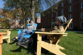 Students hanging out on the quad