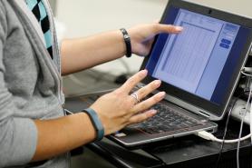 Student working on a computer