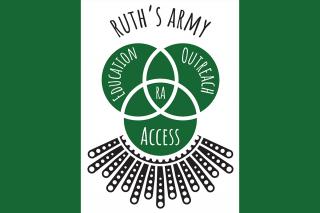 The logo for Ruth's Army: Education, Outreach, Access
