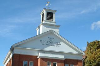 Photo of the town hall in Greenfield, Massachusetts