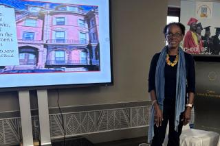 Professor Johnnie Hamilton-Mason delivering a public lecture at the University of Johannesburg in South Africa