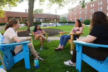 Students on Simmons Residence Campus