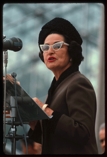 Mrs. Johnson at Horticultural Conservatory Dedication. Photo courtesy of the White House Historical Association