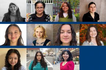 A collage of portraits of ten of the twelve Simmon University SURPASS Scholars for 2024