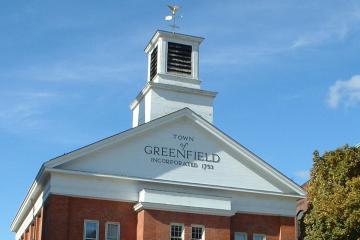 Photo of the town hall in Greenfield, Massachusetts