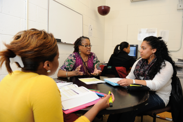 LaDonna Christian working with Nursing students