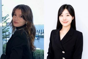 Side by side photo of Madinabonu Abdullaeva ’25 and Jisu Hyeon ’25MS