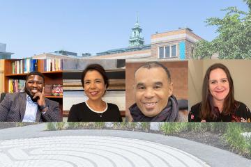 A collage of four new SSW faculty: Curtis Davis, Patricia Galan-Cisneros, Samuel Odom, and Jennie Sucilsky