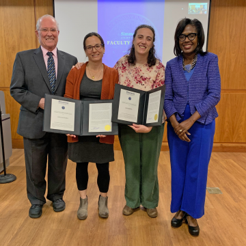 Provost Russell Pinizzotto, Associate Professor Anna Aguiler, Associate Professor Lisa Brown and President Lynn Perry Wooten