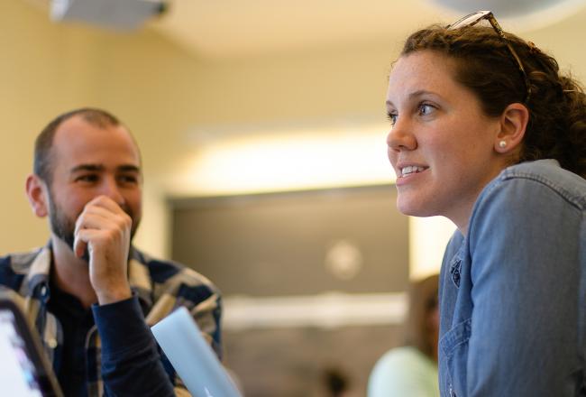 Students sitting together in class