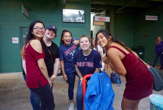 Students at Fenway Park