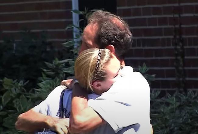 Father and daughter hugging