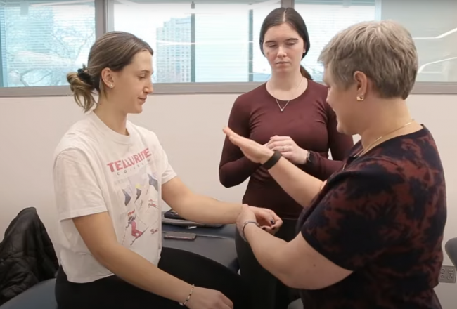 Students working in the Physical Therapy lab