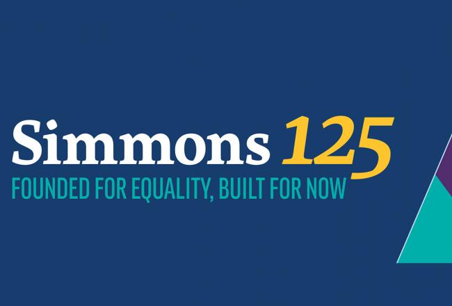 Simmons University 125th Anniversary logo | Founded for Equality, Built for Now