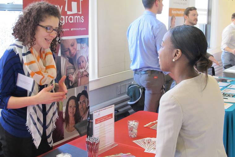 Students at a Career Education event