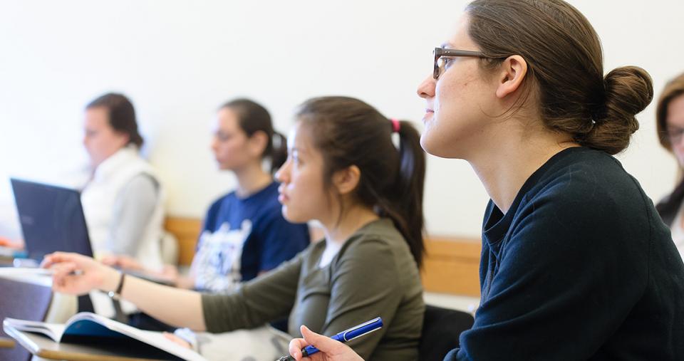 Students sitting in class