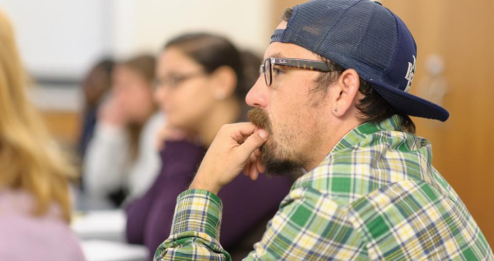 Student sitting in class