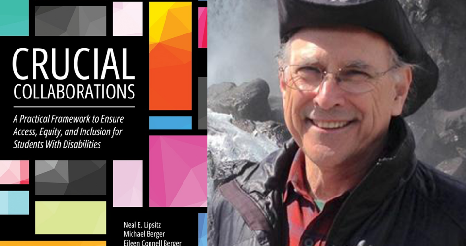 A side-by-side image of the Crucial Collaborations book cover and Professor Michael Berger