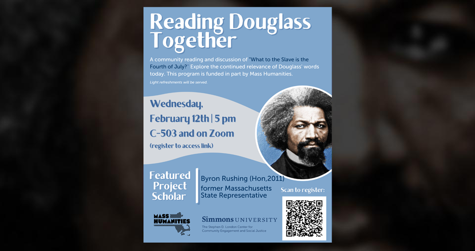 Poster for 2025 "Reading Douglass Together" event