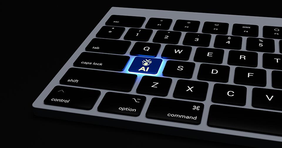 keyboard with "AI" in place of the A key