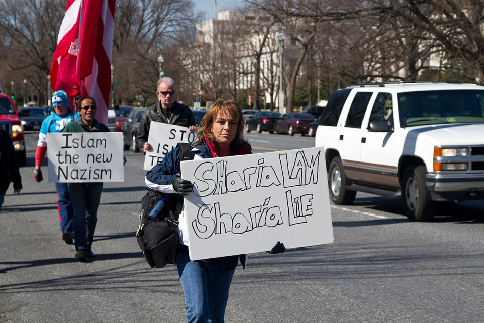 Anti-Islam protest in Washington D.C., March 3, 2011. Photo credit: Wikimedia Commons